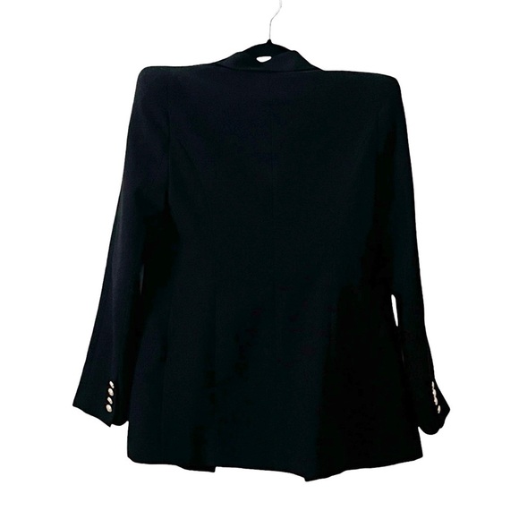 ZARA Runaway Shoulder Padded Double Breasted Accent Gold Black Blazet Sz S - Picture 4 of 8